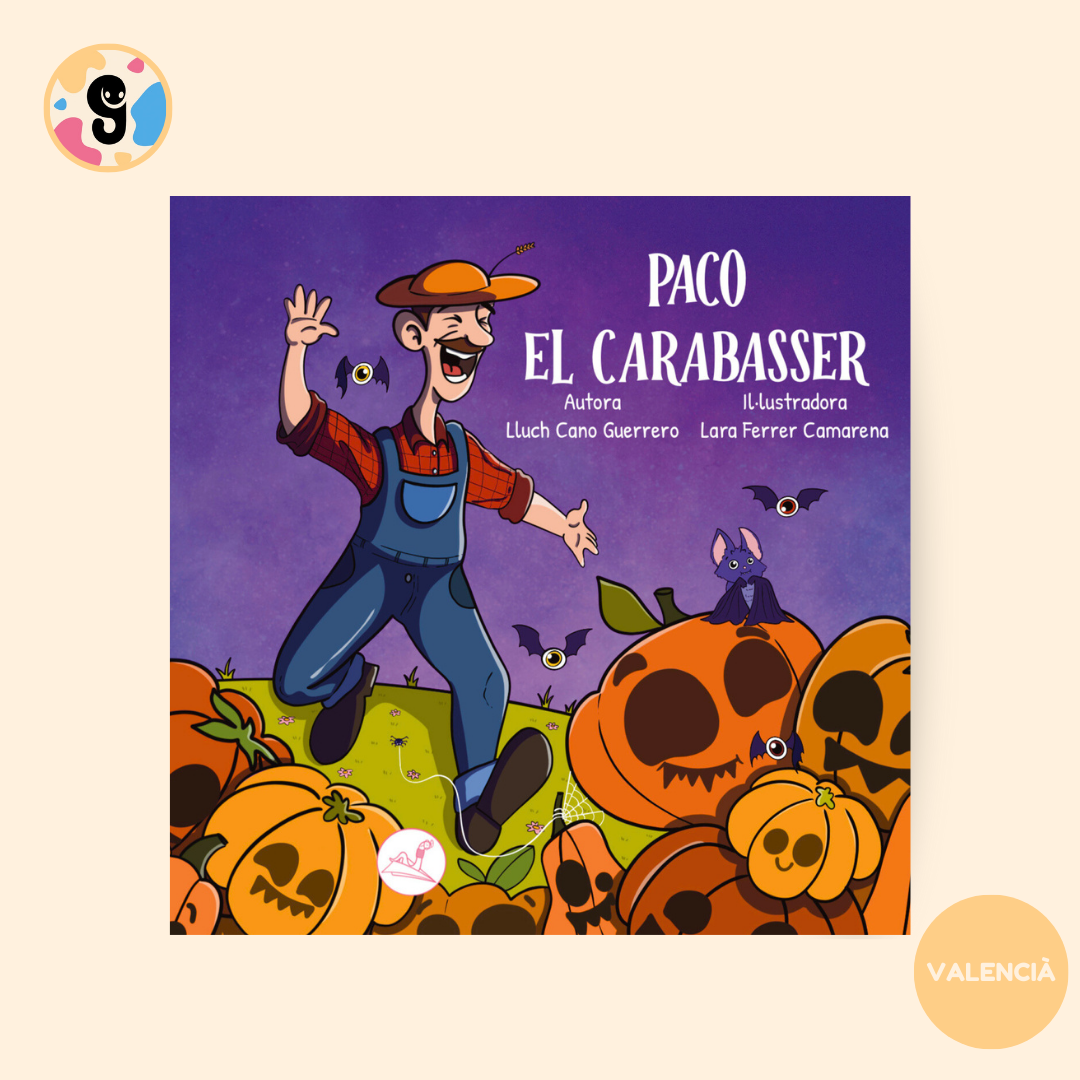 "Ilustración de Paco el calabacero, un cuento infantil de Halloween que enseña sobre la amistad y la magia de cultivar calabazas."