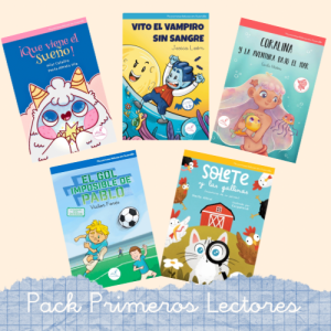 Pack de libros de primeras lecturas personalizable de Editorial Gusanillo, con varios títulos para niños, ideal para fomentar la creatividad y el hábito de lectura desde temprana edad.