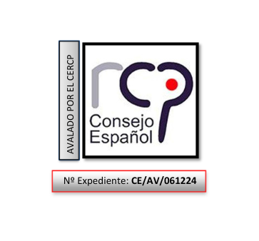 Logotipo de la Asociación Española de Reanimación Cardiopulmonar (AERCP), representando un diseño con elementos visuales relacionados con la reanimación y la salud, destacando su compromiso con la formación y la difusión de técnicas de RCP.