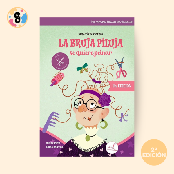 portada de la Bruja Piluja se quiere peinar con la bruja en la peluqueria
