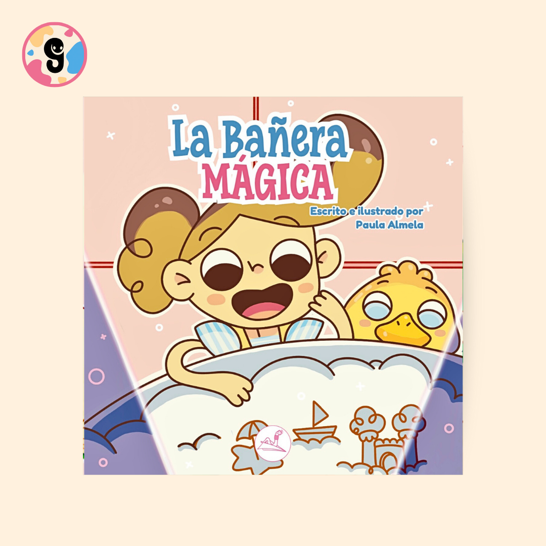 alt="La bañera mágica - aventura de Nora y su patito Gomi en un mundo de burbujas y magia"