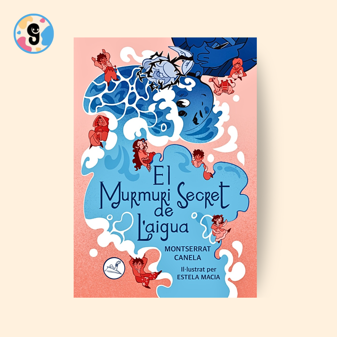 Portada del libro El murmuri secret de l'aigua, que mostra una escena màgica amb Mirall de Lluna explorant un desert misteriós mentre una llavor en forma de daga brilla davant seu. Un món d'aigua, plantes parlants i secrets ocults es desvelarà en aquesta aventura plena de màgia i esperança.