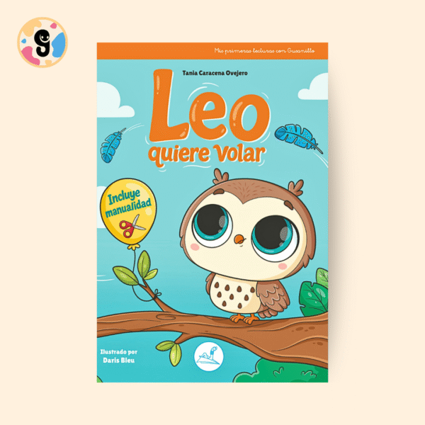 portada del libro Leo quiere volar con el búho en el árbol intentando despegar