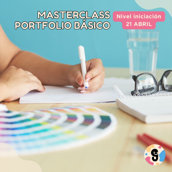 Imagen promocional de “Portfolio Basic: Bases para crear un portfolio profesional de ilustración” de Editorial Gusanillo, formación para ilustradores que desean aprender a estructurar y presentar un portfolio profesional que destaque en el mercado editorial.