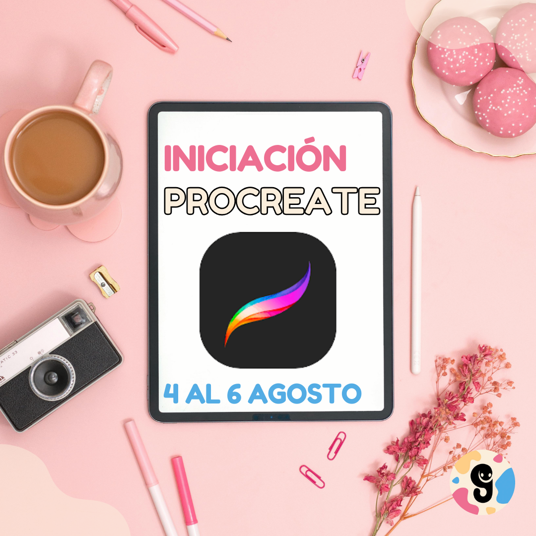 Imagen promocional del “Curso usuario de Procreate: Domina tu iPad y lleva tus ilustraciones al siguiente nivel” de Editorial Gusanillo, formación en ilustración digital para ilustradores que quieren mejorar su técnica y trabajar profesionalmente con Procreate.