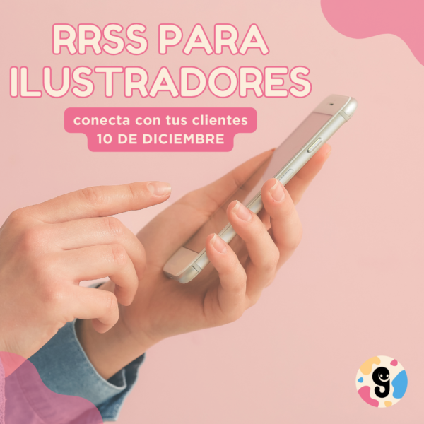 Imagen promocional del curso “Redes para ilustradores: Promociona tu trabajo y conecta con clientes” de Editorial Gusanillo, formación para ilustradores que desean aumentar su visibilidad, promocionar su trabajo y captar clientes en el mercado creativo y editorial.